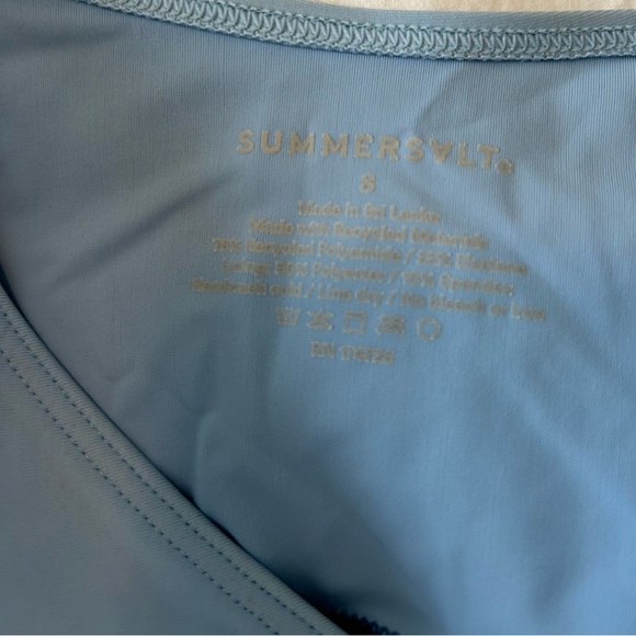 Summersalt Perfect Wrap One-Piece Swimsuit in Sky Blue and Mountain Size 8 - Picture 6 of 6